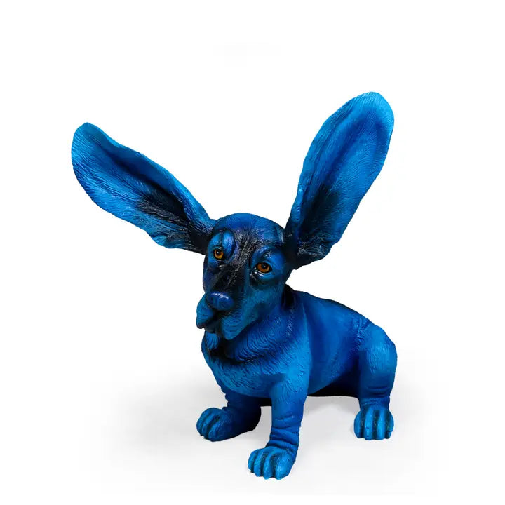 Electric Blue Surprised Basset - 37cm