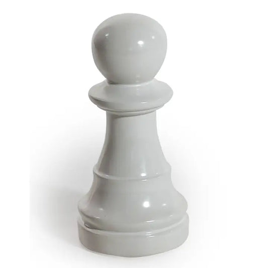 Matt White Large Ceramic Pawn Chess Piece Ornament - 17cm
