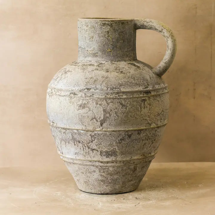 Rustic Indonesian Ribbed Jug/Vase - 60cm