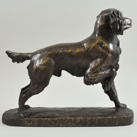 Springer Spaniel, Cold Cast Bronze Sculpture by David Geenty - 23cm
