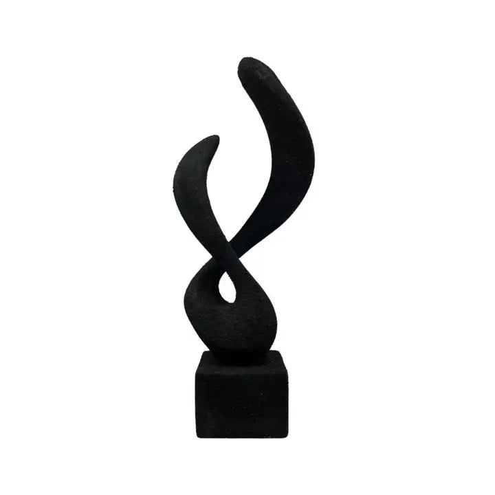 Black Infinity Twist Sculpture - Contemporary Abstract Art - 45cm