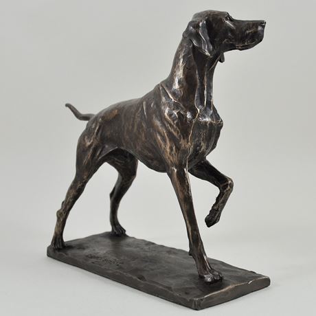 Pointer, Cold Cast Bronze Sculpture by David Geenty - 18.5cm