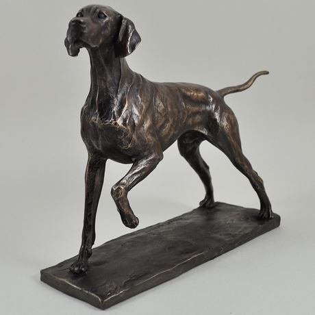Pointer, Cold Cast Bronze Sculpture by David Geenty - 18.5cm