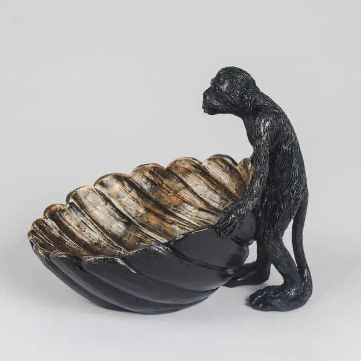 Monkey with Shell Dish - 16cm