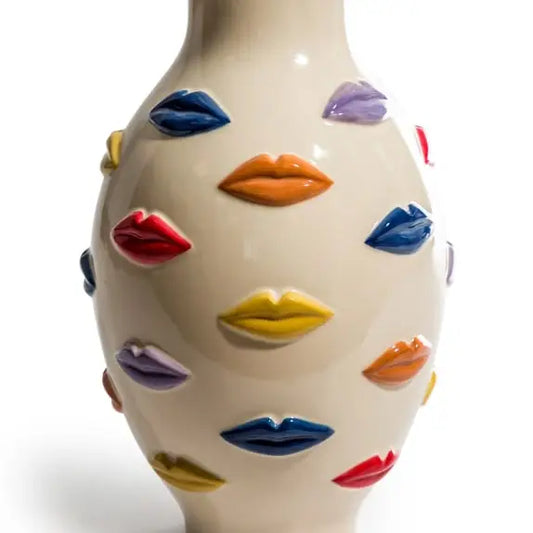 Large Multi-Coloured Lips Vase 37.5cm