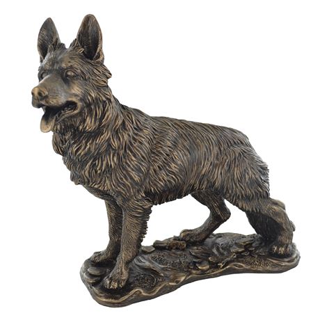 German Shepherd, Cold Cast Bronze Sculpture - 26cm