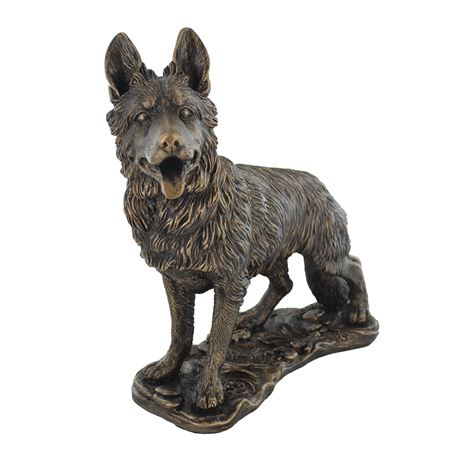 German Shepherd, Cold Cast Bronze Sculpture - 26cm