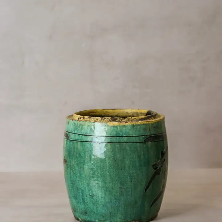 Vintage Emerald Green Pot - 21cm