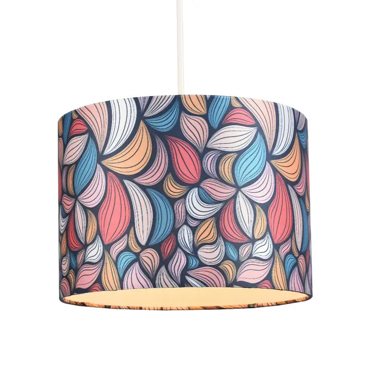 Multi Colour Kaleidoscope Leaf Themed Lamp Shade with Inner - 10"