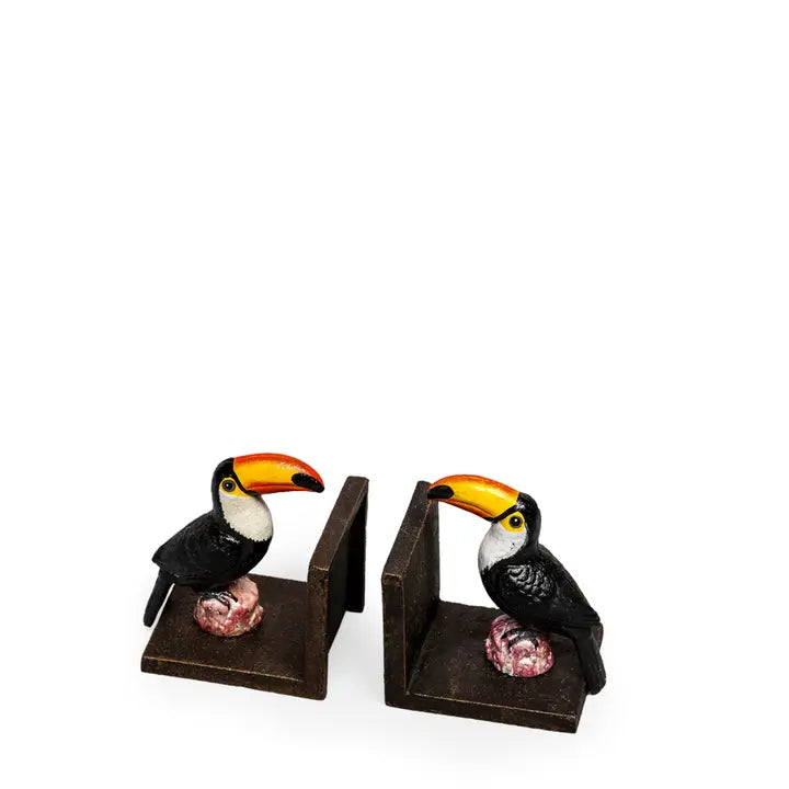 Cast Iron Antiqued Toucan Bookends- 15cm