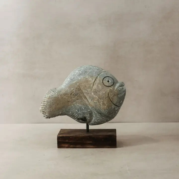 Stone Fish Sculpture - 26cm