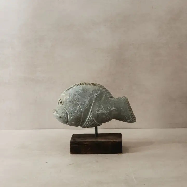 Stone Fish Sculpture - 25cm