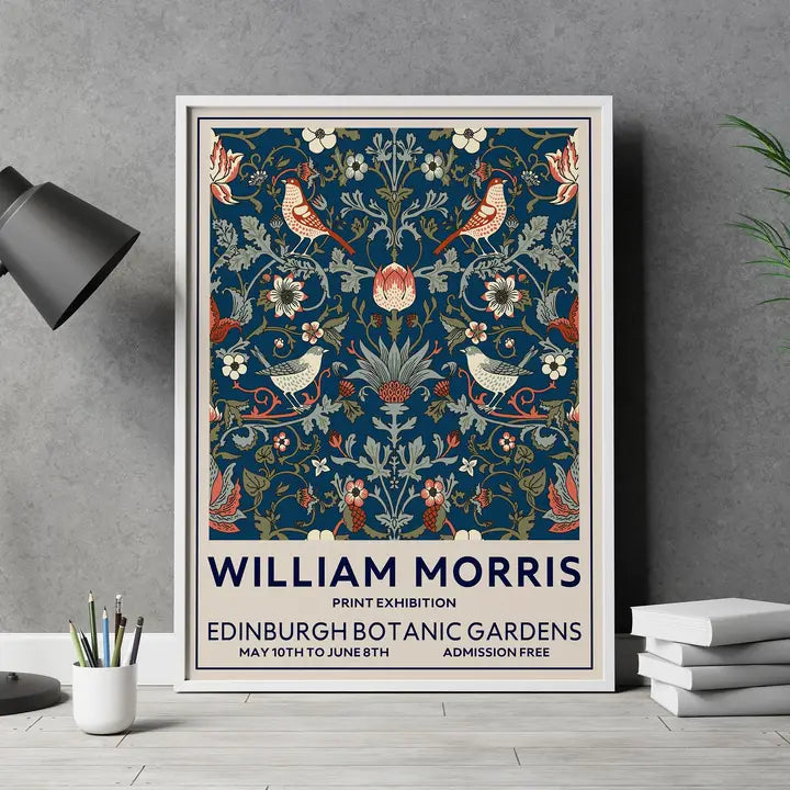 William Morris, Edinburgh, Strawberry Thief, Bird Art Print