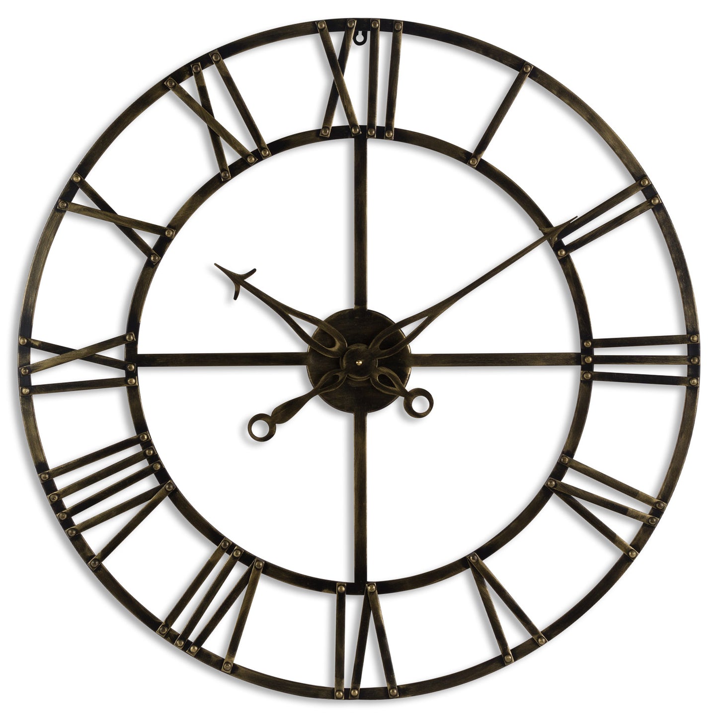 Small Antique Brass Skeleton Clock - 80cm