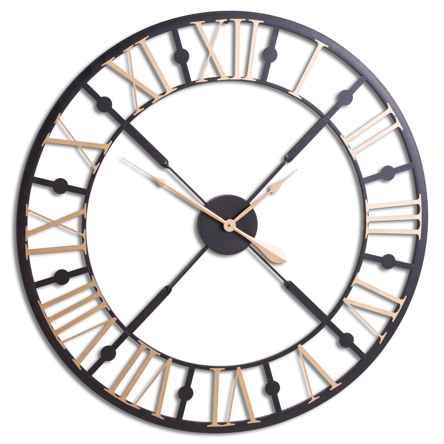 Black And Gold Skeleton Clock - 95cm