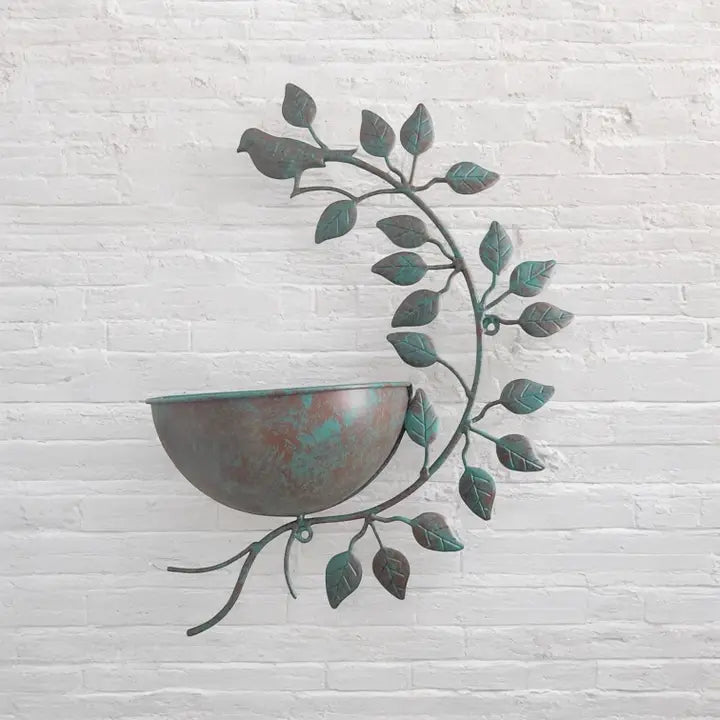 Green Metal Wall Garden Planter - 42cm