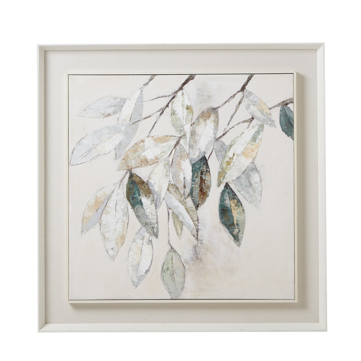 Dolce Mottle Leaf Framed Painting On Canvas - 100cm