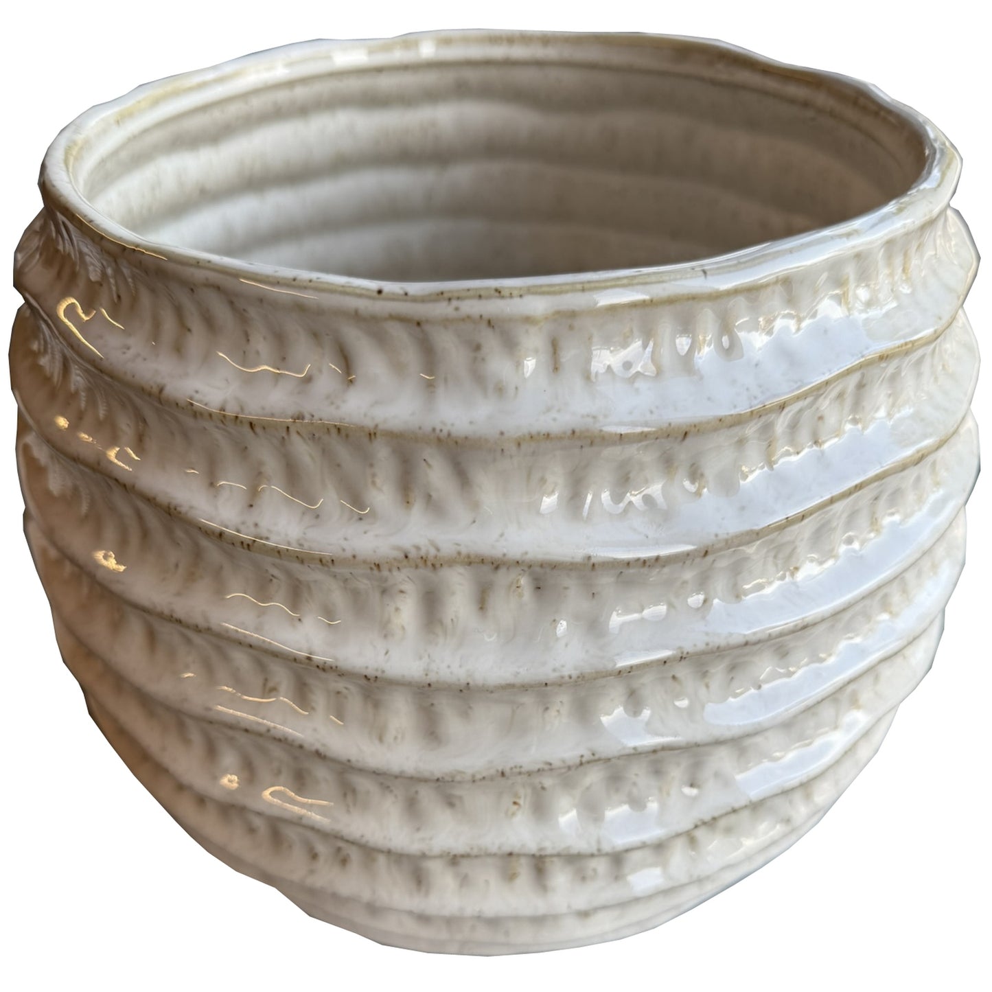 Pallida Ridged Pot Vase - 23cm