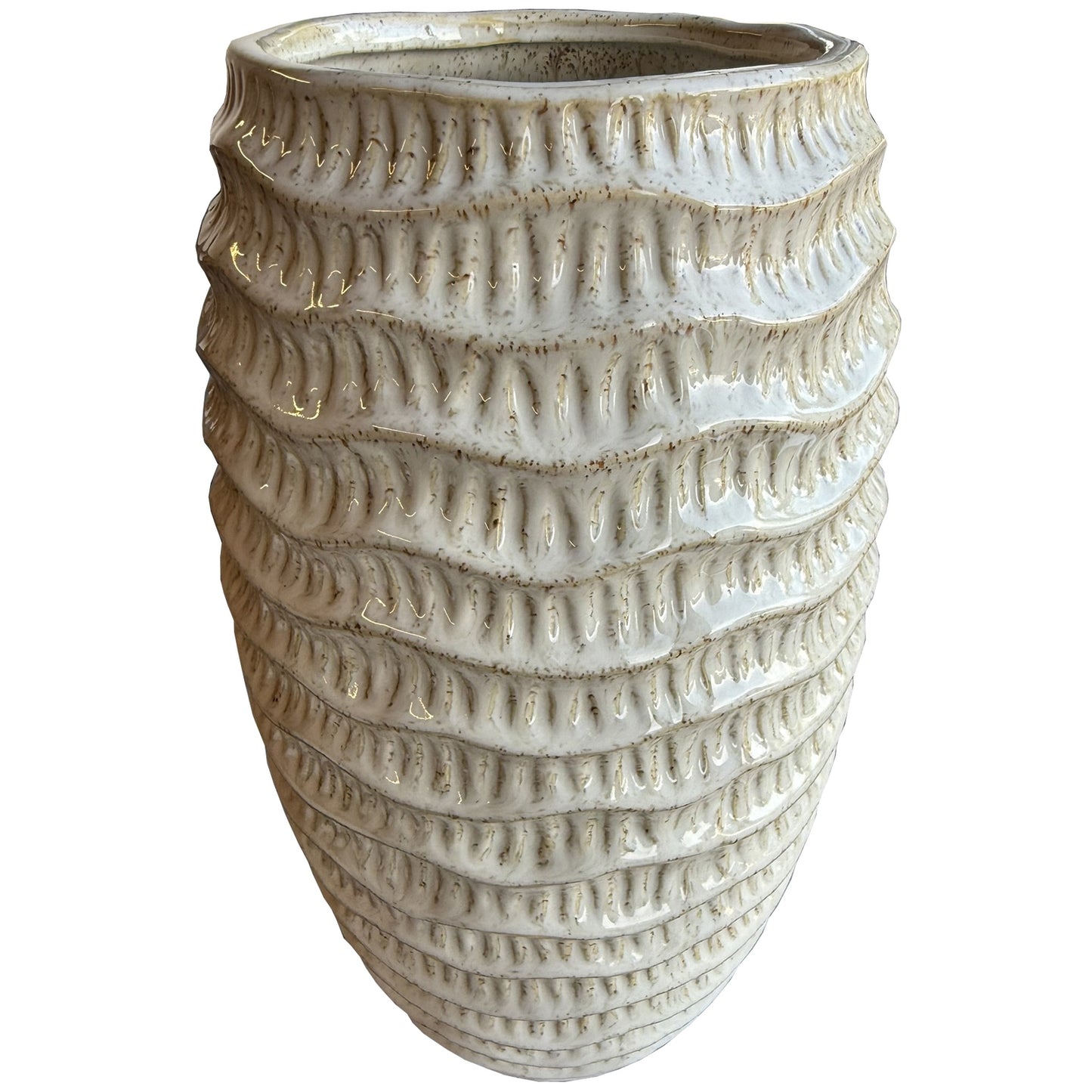 Pallida Tall Ridged Vase - 33cm