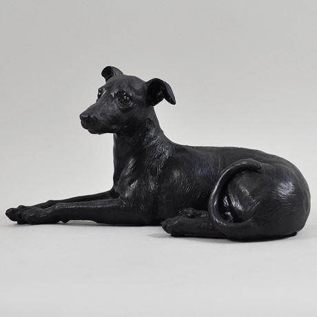 Laying Greyhound, Bronze Effect Sculpture - 21cm
