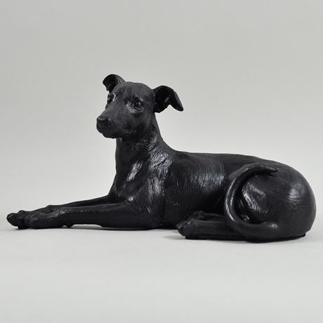 Laying Greyhound, Bronze Effect Sculpture - 21cm