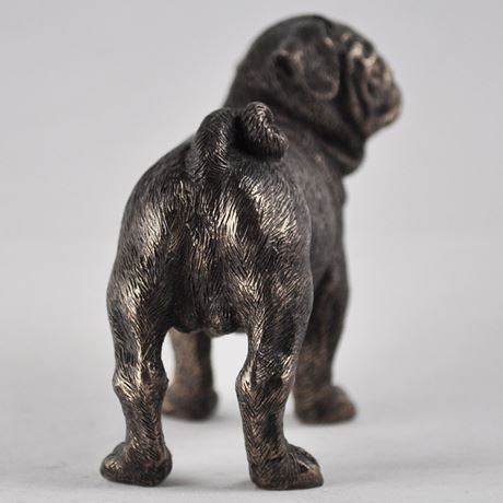 Standing Pug, Cold Cast Bronze Sculpture - 9.5cm