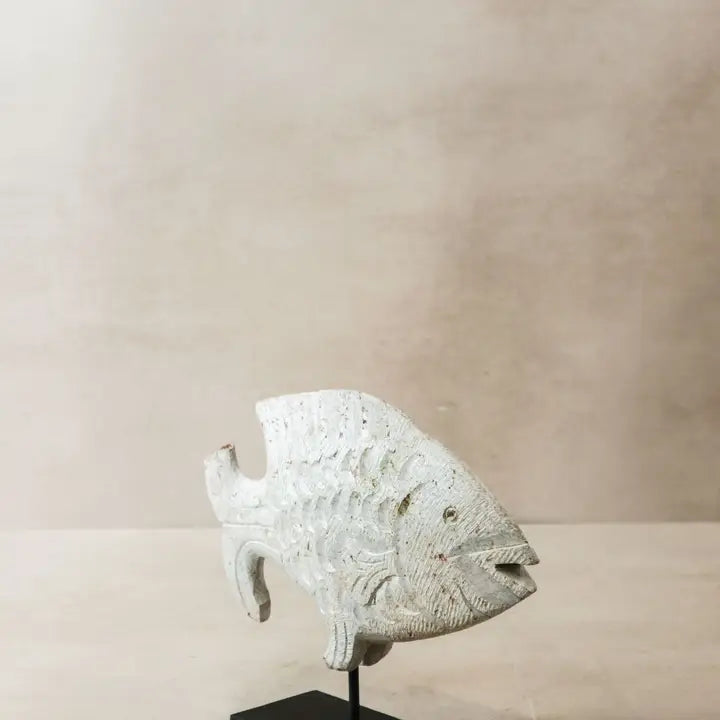 Stone Fish Sculpture - 30cm