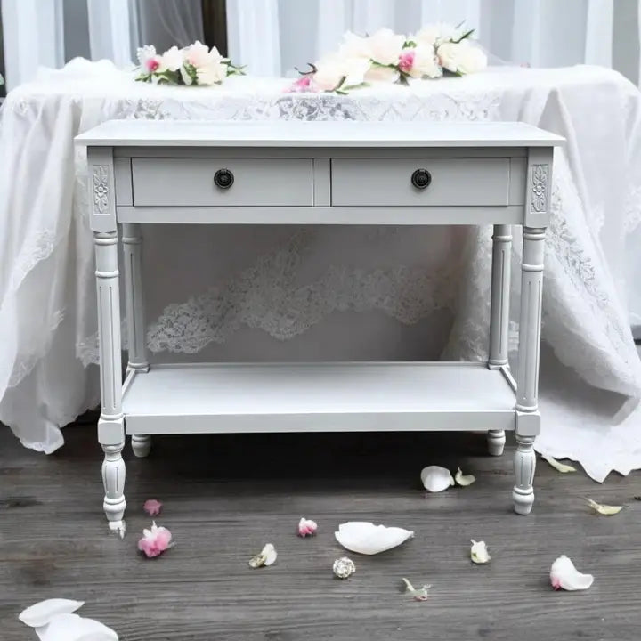 2 Drawer Console Table - 90cm - White