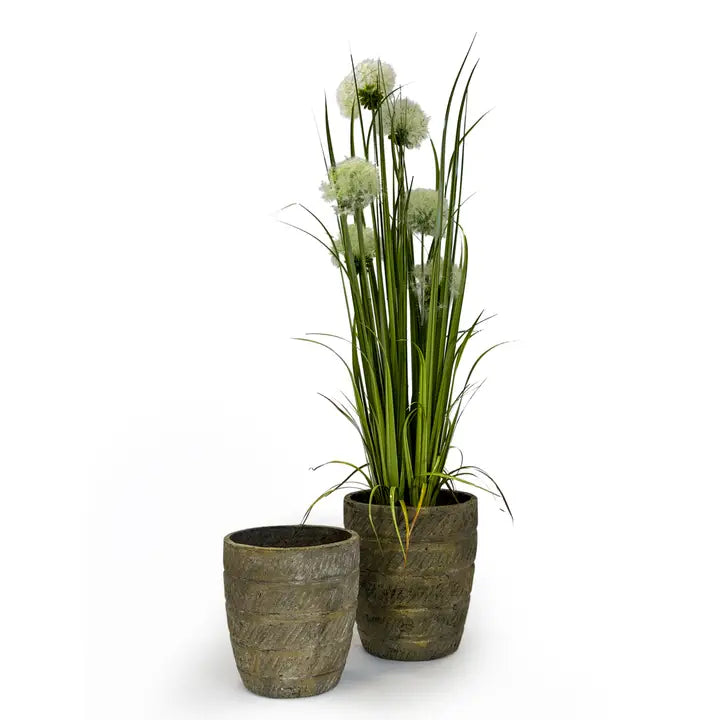 Antiqued Gold Eco S/2 Garden Planters