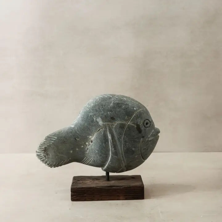 Stone Fish Sculpture - 28cm