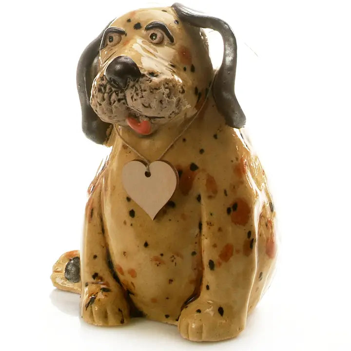 Puppy Dog Ceramic Figurine in Mustard - 16cm