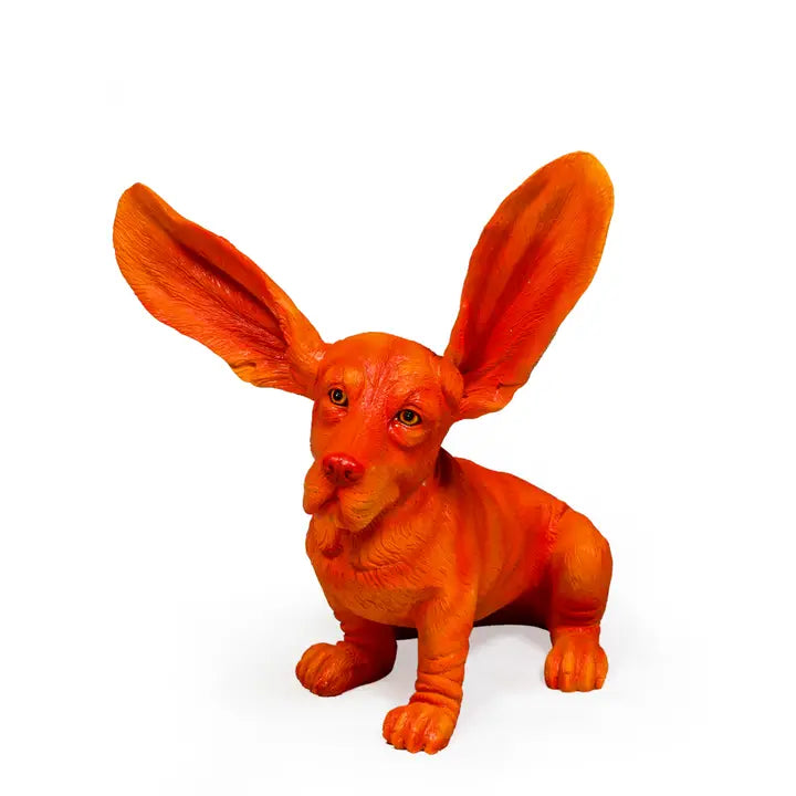 Atomic Orange Surprised Basset - 37cm