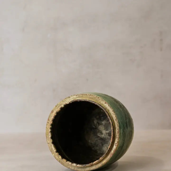 Vintage Emerald Green Pot - 21cm