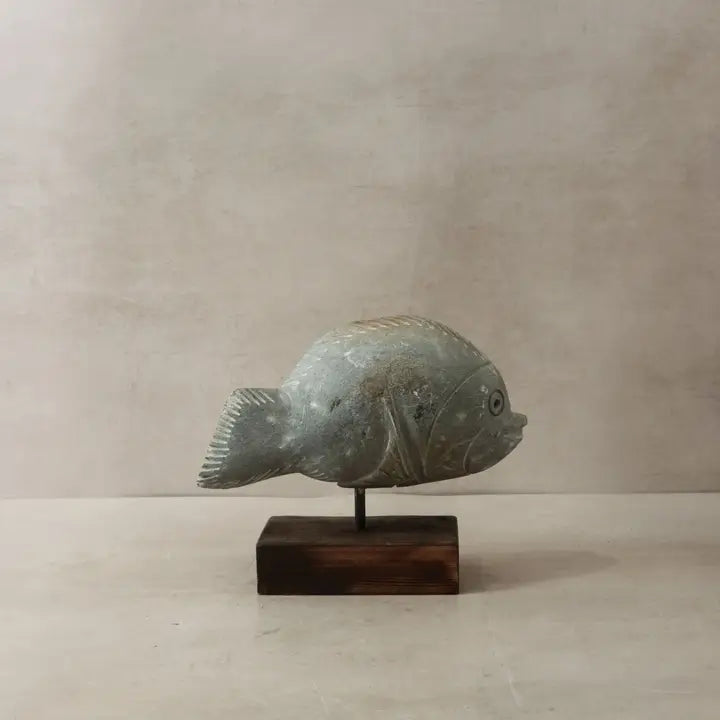 Stone Fish Sculpture - 25cm