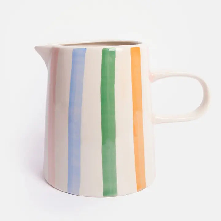 Multi Stripe Large Jug by Caroline Gardner - 15.5cm