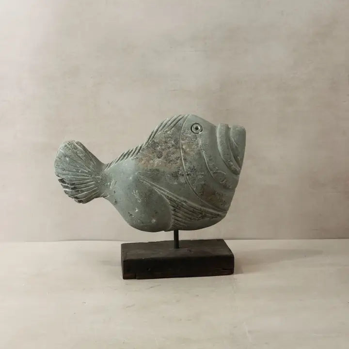 Stone Fish Sculpture - 32cm