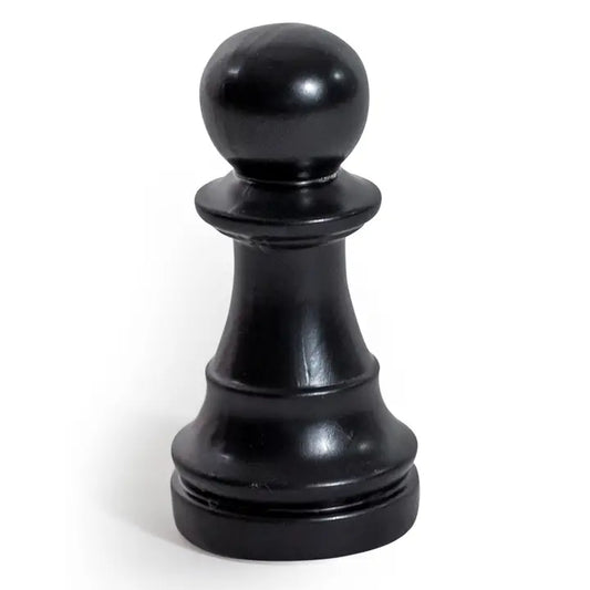Matt Black Large Ceramic Pawn Chess Piece Ornament - 17cm