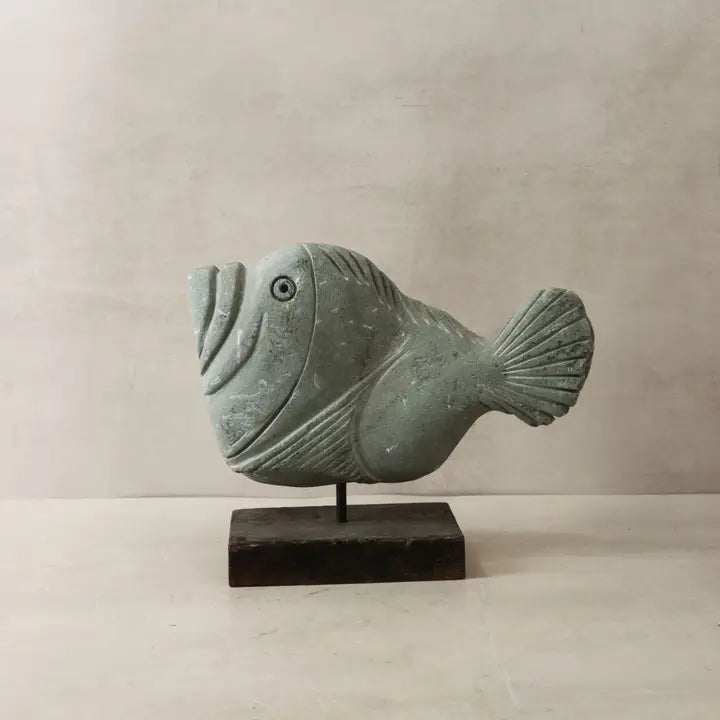 Stone Fish Sculpture - 32cm