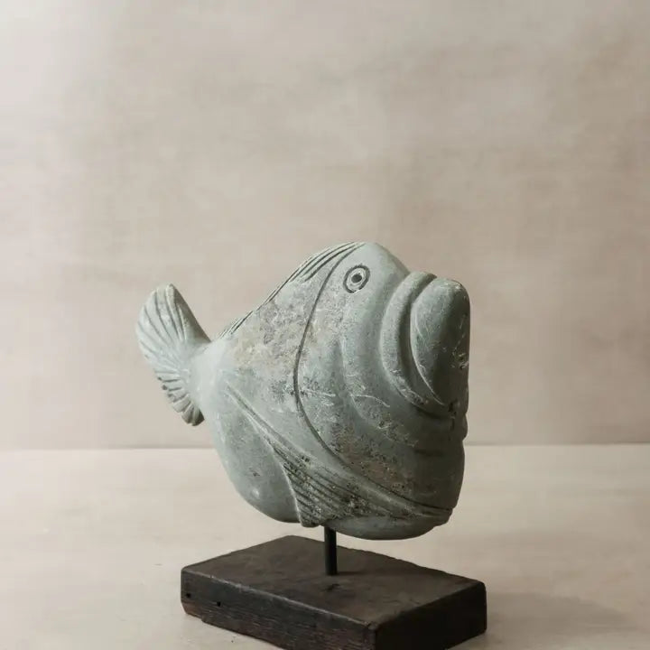 Stone Fish Sculpture - 32cm