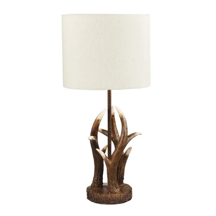 Antler Resin Table Lamp Base in A Rustic Bronze Finish - 41cm