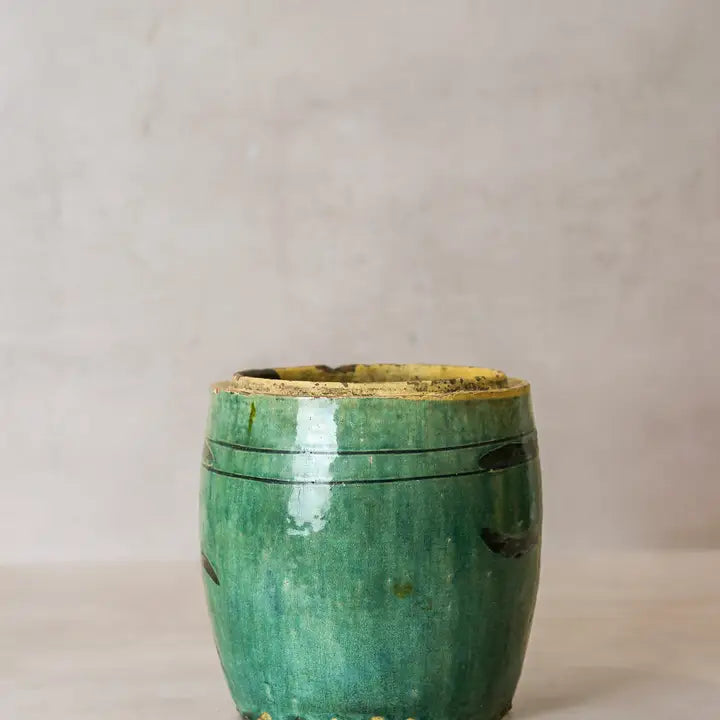 Vintage Emerald Green Pot - 21cm