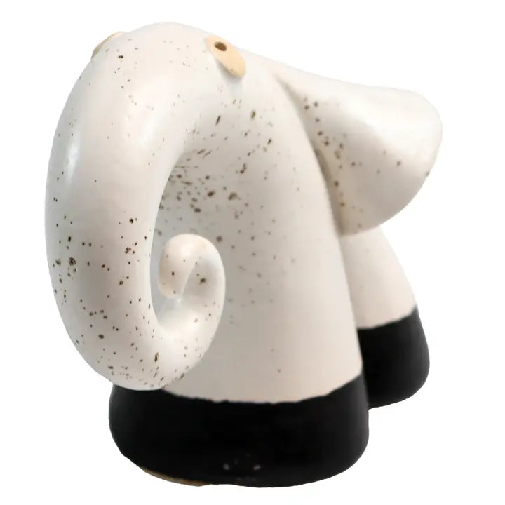 Elephant Ceramic Figurine in White - 16cm