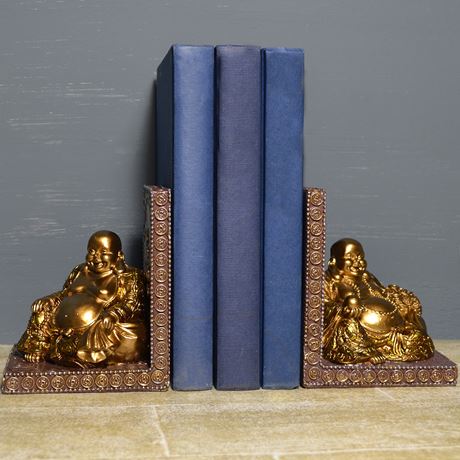 Golden Buddha Bookends - 14cm