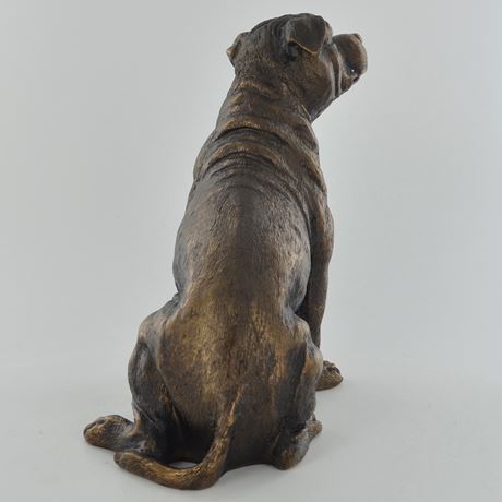 Sitting Staffordshire Bull Terrier, Bronze Effect Sculpture - 15cm