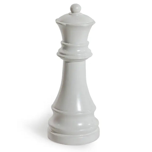 Matt White Large Ceramic Queen Chess Piece Ornament - 29cm