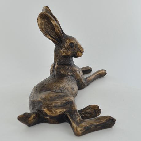 Bluebell Hare, Bronze Effect Sculpture by Harriet Glen - 12cm