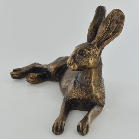 Bluebell Hare, Bronze Effect Sculpture by Harriet Glen - 12cm