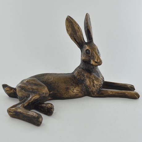 Bluebell Hare, Bronze Effect Sculpture by Harriet Glen - 12cm