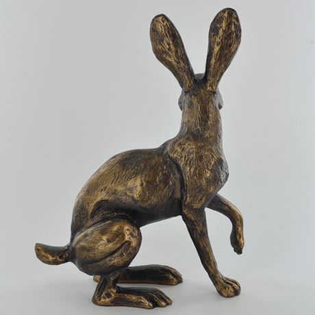 Buttercup Hare, Bronze Effect Sculpture by Harriet Glen - 19cm