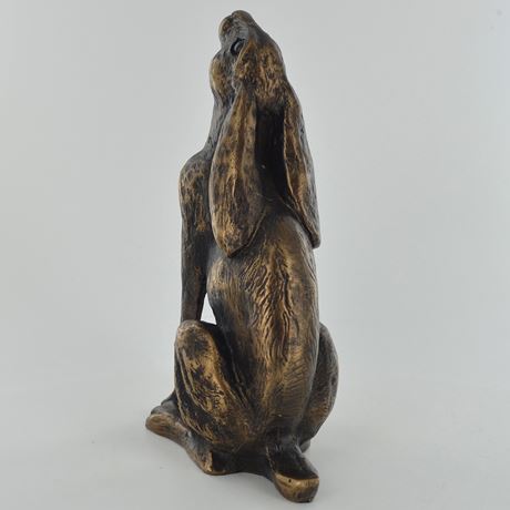 Moon Gazing Hare, Bronze Effect Sculpture - 16.5cm
